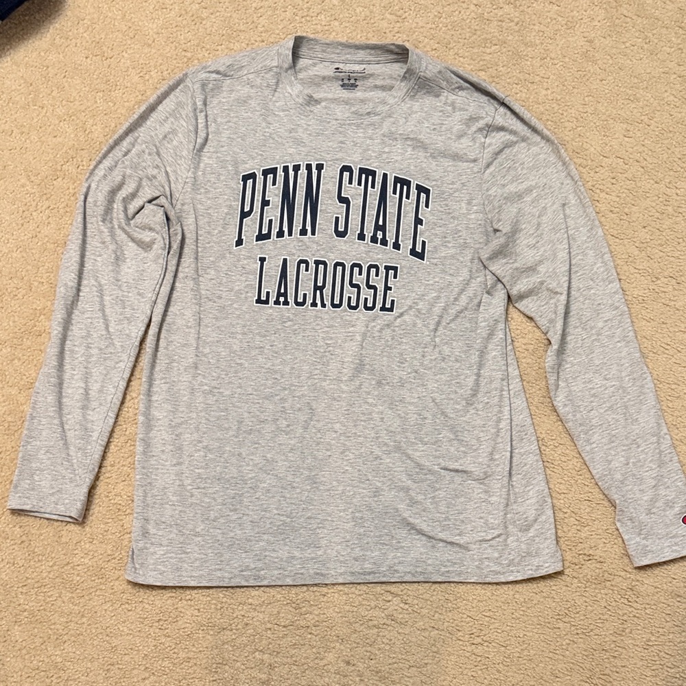 Champion Gray Penn State Lacrosse Long Sleeve Tee